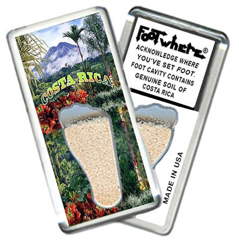 Costa Rica FootWhere® Souvenir Fridge Magnet. Made in USA-FootWhere® Souvenirs