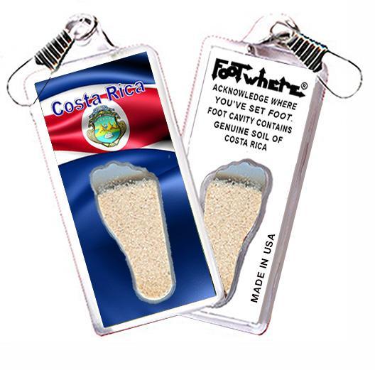 Costa Rica FootWhere® Souvenir Lanyard. Made in USA-FootWhere® Souvenirs