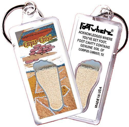 Corpus Christi FootWhere® Souvenir Key Chain. Made in USA-FootWhere® Souvenirs