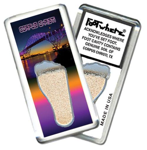 Corpus Christi FootWhere® Souvenir Fridge Magnets. 6 Piece Set. Made in USA-FootWhere® Souvenirs