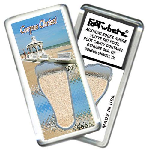 Corpus Christi FootWhere® Souvenir Fridge Magnets. 6 Piece Set. Made in USA-FootWhere® Souvenirs