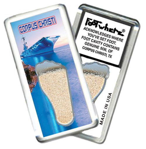 Corpus Christi FootWhere® Souvenir Fridge Magnets. 6 Piece Set. Made in USA-FootWhere® Souvenirs