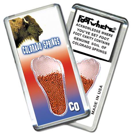 Colorado Springs FootWhere® Souvenir Fridge Magnet. Made in USA-FootWhere® Souvenirs