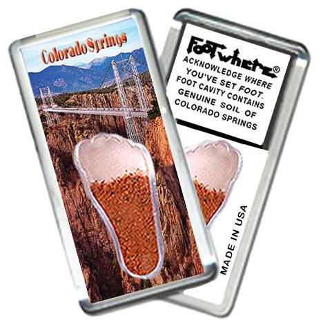 Colorado Springs FootWhere® Souvenir Fridge Magnets. 6 Piece Set. Made in USA-FootWhere® Souvenirs