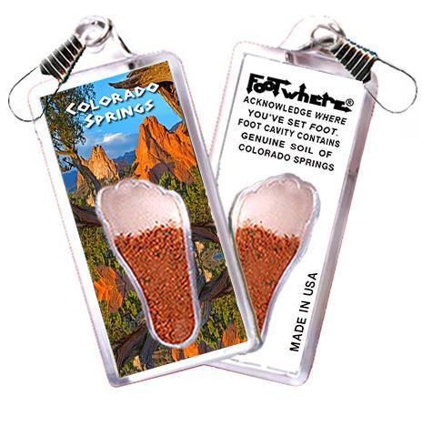 Colorado Springs FootWhere® Souvenir Zipper-Pull. Made in USA-FootWhere® Souvenirs