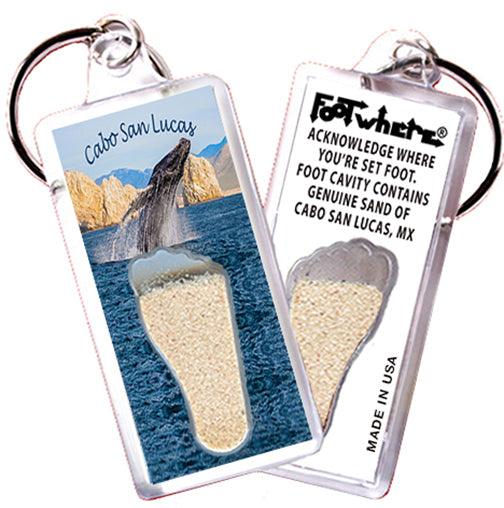Cabo San Lucas FootWhere® Souvenir Keychains. 6 Piece Set. Made in USA - FootWhere® Souvenir Shop