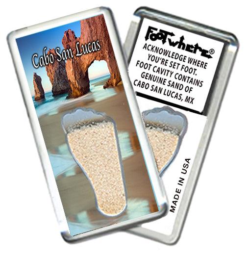 Cabo San Lucas FootWhere® Souvenir Fridge Magnets. 6 Piece Set. Made in USA - FootWhere® Souvenir Shop