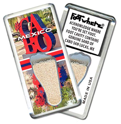 Cabo San Lucas FootWhere® Souvenir Fridge Magnets. 6 Piece Set. Made in USA - FootWhere® Souvenir Shop