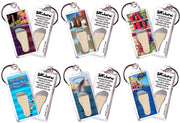 Cabo San Lucas FootWhere® Souvenir Keychains. 6 Piece Set. Made in USA - FootWhere® Souvenir Shop