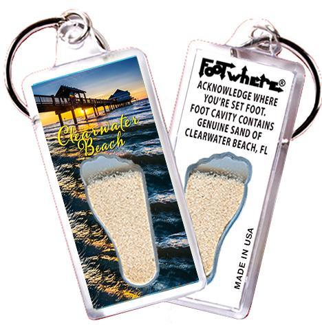 Clearwater FootWhere® Souvenir Key Chain. Made in USA-FootWhere® Souvenirs