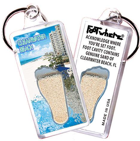Clearwater FootWhere® Souvenir Keychains. 6 Piece Set. Made in USA-FootWhere® Souvenirs