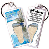 Clearwater FootWhere® Souvenir Keychains. 6 Piece Set. Made in USA-FootWhere® Souvenirs