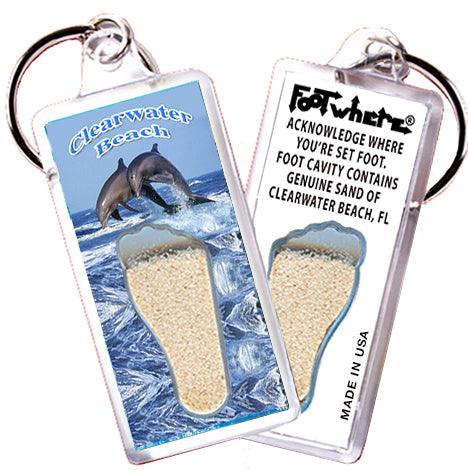 Clearwater FootWhere® Souvenir Keychains. 6 Piece Set. Made in USA-FootWhere® Souvenirs