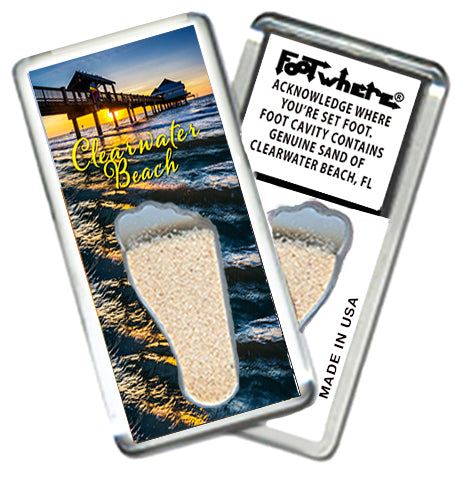 Clearwater, FL FootWhere® Souvenir Magnet. 72 pieces/ 6 assorted styles.