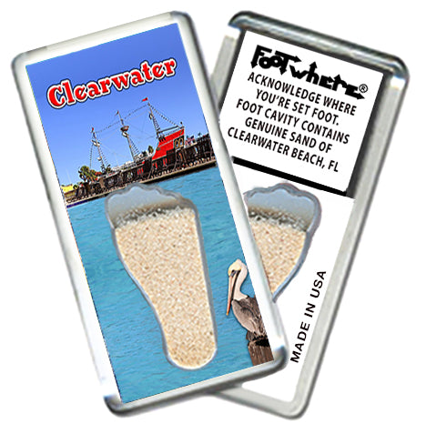 Clearwater, FL FootWhere® Souvenir Magnet. 72 pieces/ 6 assorted styles.