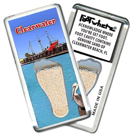 Clearwater FootWhere® Souvenir Fridge Magnet. Made in USA-FootWhere® Souvenirs