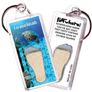 Cayman Islands FootWhere® Souvenir Keychains. 6 Piece Set. Made in USA-FootWhere® Souvenirs