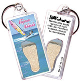 Cayman Islands FootWhere® Souvenir Keychains. 6 Piece Set. Made in USA-FootWhere® Souvenirs
