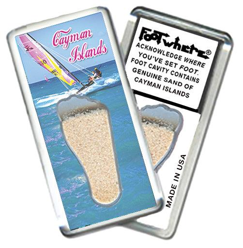 Cayman Islands FootWhere® Souvenir Fridge Magnets. 6 Piece Set. Made in USA-FootWhere® Souvenirs