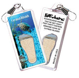 Cayman Islands FootWhere® Souvenir Zipper-Pulls. 6 Piece Set. Made in USA-FootWhere® Souvenirs