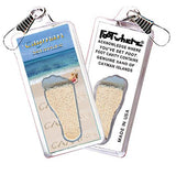 Cayman Islands FootWhere® Souvenir Zipper-Pulls. 6 Piece Set. Made in USA-FootWhere® Souvenirs