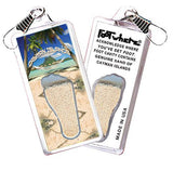 Cayman Islands FootWhere® Souvenir Zipper-Pulls. 6 Piece Set. Made in USA-FootWhere® Souvenirs