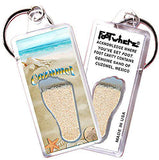 Cozumel FootWhere® Souvenir Keychains 6 Piece Set. Made in USA-FootWhere® Souvenirs