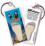 Cozumel FootWhere® Souvenir Keychains 6 Piece Set. Made in USA-FootWhere® Souvenirs