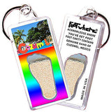 Cozumel FootWhere® Souvenir Keychains 6 Piece Set. Made in USA-FootWhere® Souvenirs