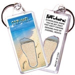 Load image into Gallery viewer, Cozumel FootWhere® Souvenir Keychain. Made in USA-FootWhere® Souvenirs
