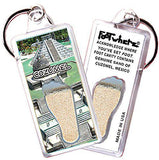 Cozumel FootWhere® Souvenir Keychains 6 Piece Set. Made in USA-FootWhere® Souvenirs
