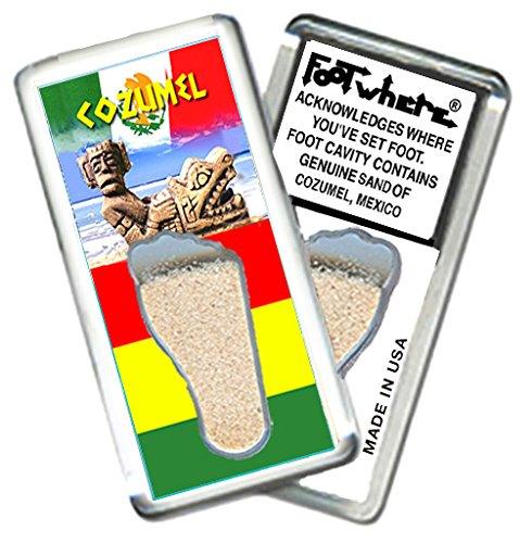 Cozumel FootWhere® Souvenir Fridge Magnets. 6 Piece Set. Made in USA-FootWhere® Souvenirs