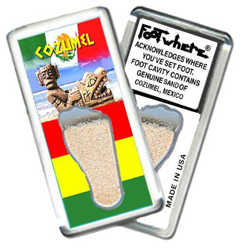 Cozumel FootWhere® Souvenir Magnet. Made in USA-FootWhere® Souvenirs