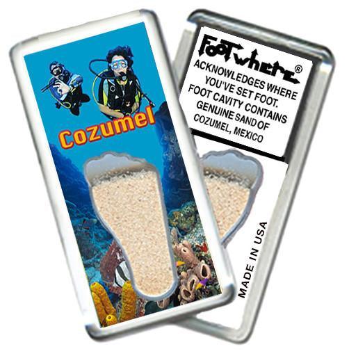 Cozumel FootWhere® Souvenir Magnet. Made in USA-FootWhere® Souvenirs