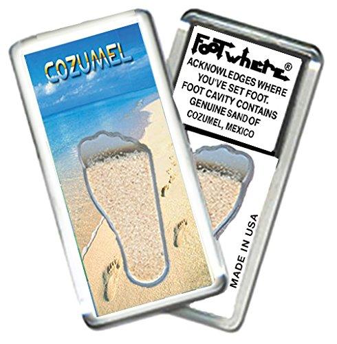 Cozumel FootWhere® Souvenir Fridge Magnets. 6 Piece Set. Made in USA-FootWhere® Souvenirs
