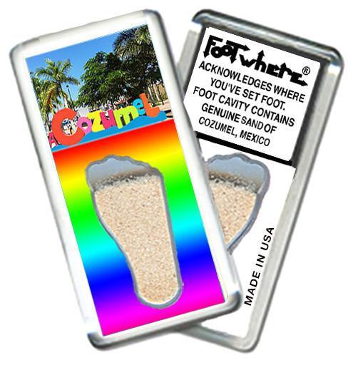 Cozumel FootWhere® Souvenir Magnet. Made in USA-FootWhere® Souvenirs