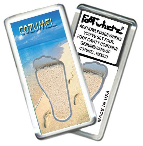 Cozumel FootWhere® Souvenir Magnet. Made in USA-FootWhere® Souvenirs