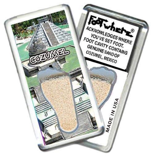 Cozumel FootWhere® Souvenir Magnet. Made in USA-FootWhere® Souvenirs