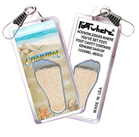 Cozumel FootWhere® Souvenir Zipper-Pulls 6 Piece Set. Made in USA-FootWhere® Souvenirs