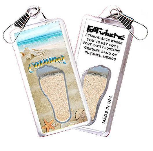 Cozumel FootWhere® Souvenir Zipper-Pull. Made in USA-FootWhere® Souvenirs