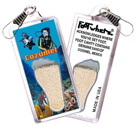 Cozumel FootWhere® Souvenir Zipper-Pulls 6 Piece Set. Made in USA-FootWhere® Souvenirs