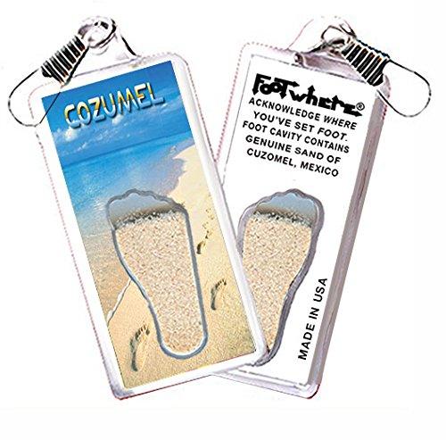 Cozumel FootWhere® Souvenir Zipper-Pulls 6 Piece Set. Made in USA-FootWhere® Souvenirs