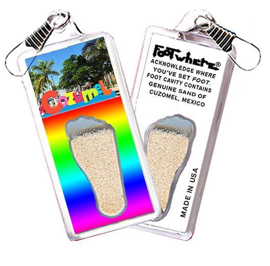 Cozumel FootWhere® Souvenir Zipper-Pull. Made in USA-FootWhere® Souvenirs