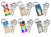 Cozumel FootWhere® Souvenir Keychains 6 Piece Set. Made in USA-FootWhere® Souvenirs