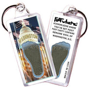 Washington, D.C. FootWhere® Souvenir Keychains. 6 Piece Set. Made in USA - FootWhere® Souvenir Shop