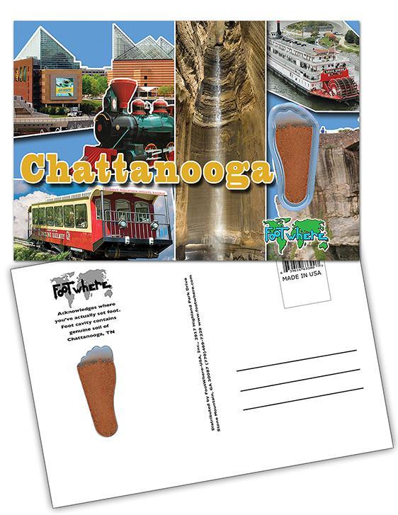 Chattanooga FootWhere® Souvenir Postcard-FootWhere® Souvenirs