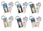 Daytona Beach FootWhere® Souvenir Keychains 6 Piece Set. Made in USA-FootWhere® Souvenirs