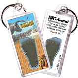 Dallas FootWhere® Souvenir Keychain. Made in USA-FootWhere® Souvenirs