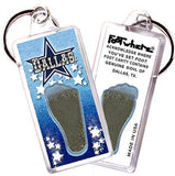 Dallas FootWhere® Souvenir Keychain. Made in USA-FootWhere® Souvenirs