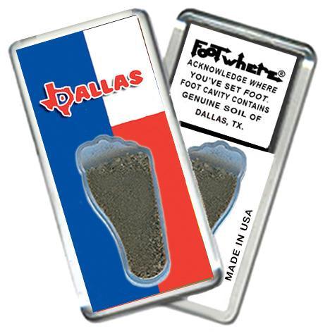 Dallas FootWhere® Souvenir Fridge Magnet. Made in USA-FootWhere® Souvenirs